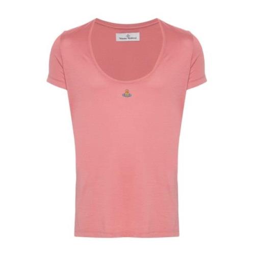 Roze Jersey T-shirt met Orb Logo Vivienne Westwood , Pink , Unisex