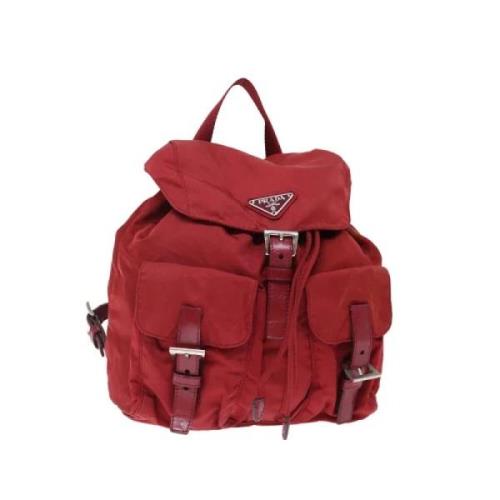 Pre-owned Nylon backpacks Prada Vintage , Red , Dames