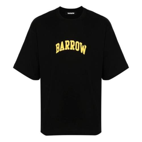 Zwart Crew Neck T-shirt Print Barrow , Black , Heren