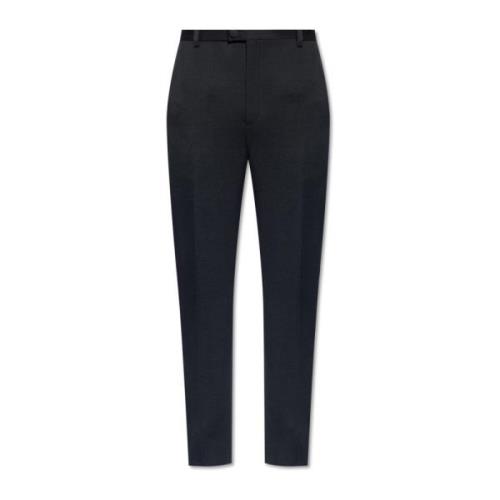 Wollen plooi-voorkant broek Saint Laurent , Black , Heren