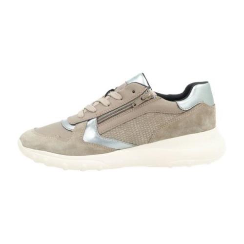 Stijlvolle Sneakers voor Mannen en Vrouwen Geox , Beige , Dames