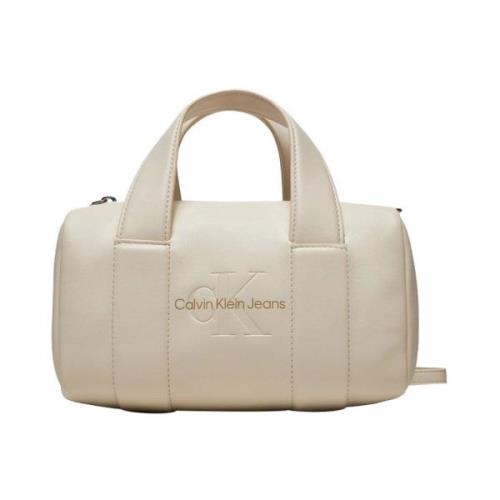 Beige Handtas Elegant Stijlvol Accessoire Calvin Klein , Beige , Dames