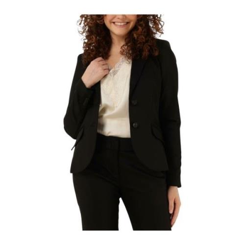 Klassieke Stretch Blazer in Zwart Summum Woman , Black , Dames