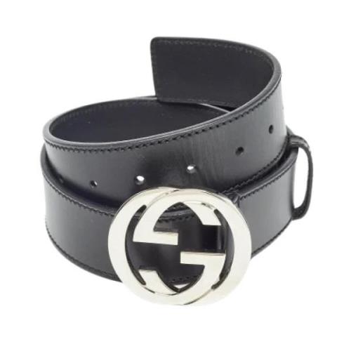 Pre-owned Leather belts Gucci Vintage , Black , Dames