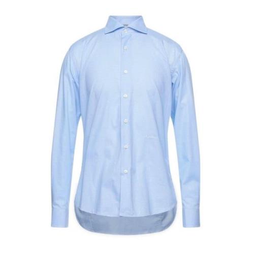 Geborduurd Logo Katoenen Shirt Aquascutum , Blue , Heren