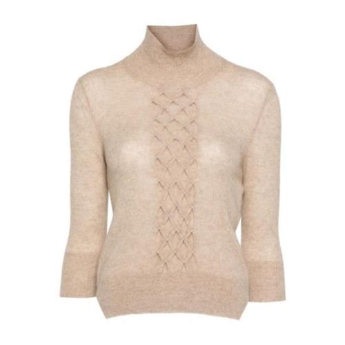 Beige Cashmere Gebreide Trui Ermanno Scervino , Beige , Dames