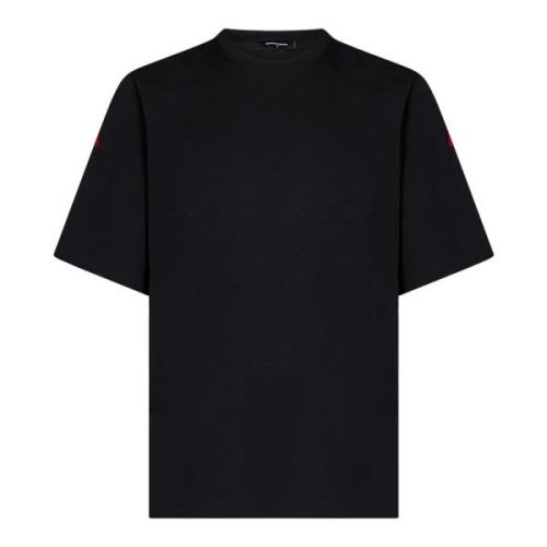 Zwart Logo Crewneck T-Shirt Aw24 Dsquared2 , Black , Heren