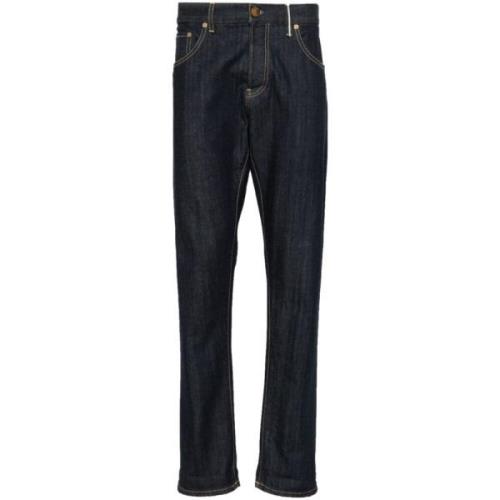 Blauwe Denim Jeans met Contraststiksels PT Torino , Blue , Heren