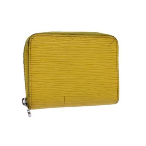 Pre-owned Leather wallets Louis Vuitton Vintage , Yellow , Dames