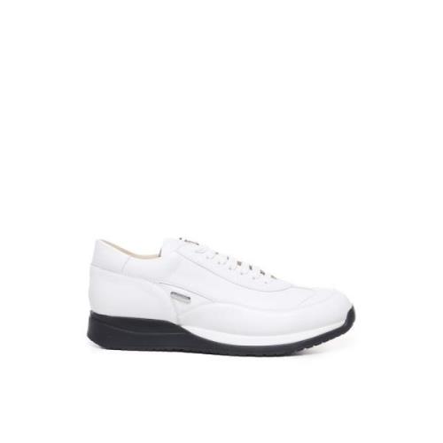 Witte Leren Sneakers met Rubberen Zool Paciotti , White , Heren