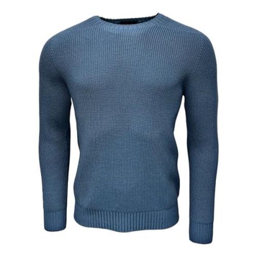 Rainwool Denimblauwe Trui Gran Sasso , Blue , Heren