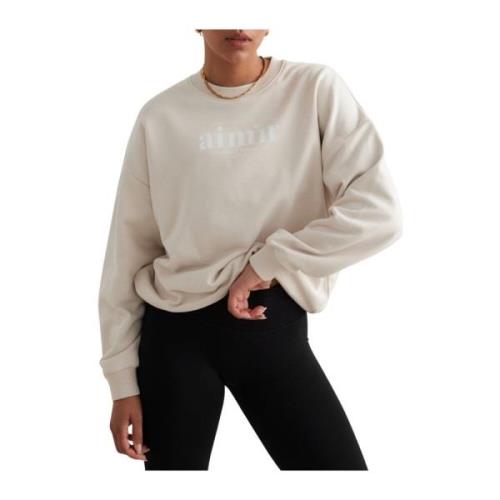 Zachte French Terry Club Sweatshirt Aim'n , Beige , Dames