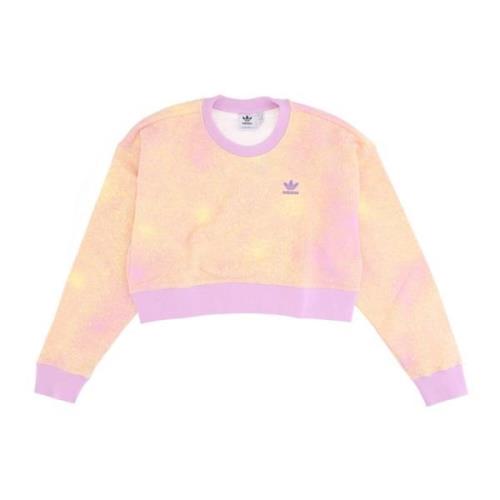 Bliss Lilac Cropped Lichtgewicht Crew Neck Sweatshirt Adidas , Yellow ...