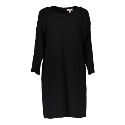 Zwarte jurk met lange mouwen en rits achteraan Gant , Black , Dames