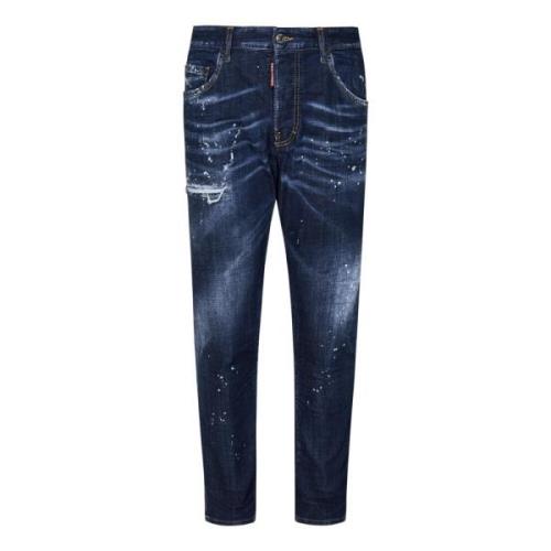 Blauwe Skinny Fit Skater Jeans Dsquared2 , Blue , Heren