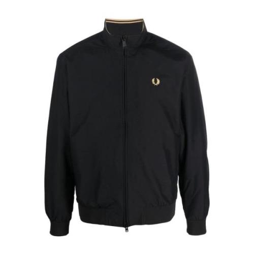 Nylon Jas met Rits Fred Perry , Black , Heren