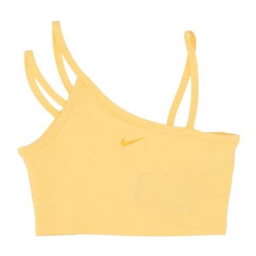 Moderne Crop Top met Swoosh Logo Nike , Yellow , Dames