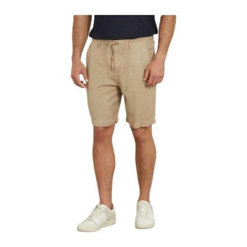 Lyocell Straight Shorts - Beige Patched Guess , Beige , Heren