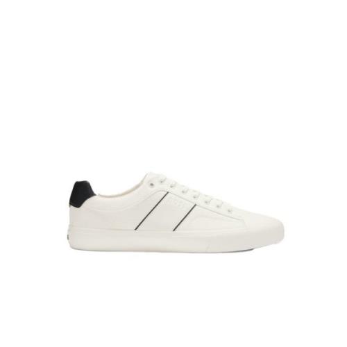 Witte Leren Sneakers - Aiden Hugo Boss , White , Heren