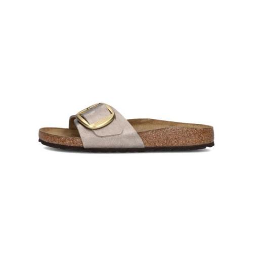 Madrid Big Buckle Dames Slippers Birkenstock , Beige , Dames