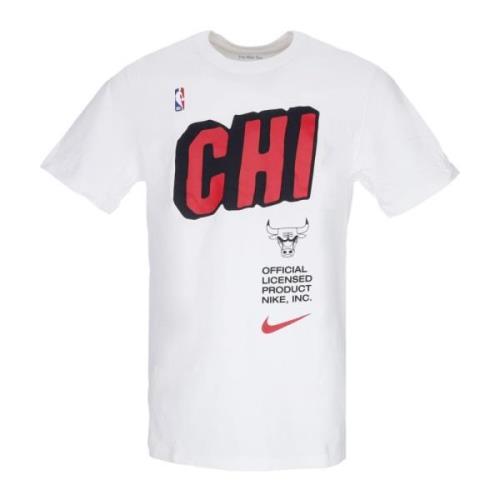 Chicago Bulls Block Tee Wit Nike , White , Heren