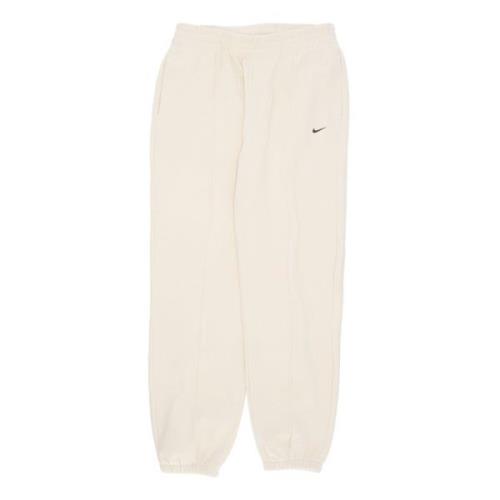 Fleece Trainingsbroek Wijde Pijpen Nike , Beige , Dames