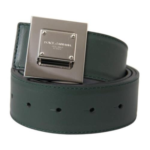 Groene Leren Riem met Metalen Gesp Dolce & Gabbana , Green , Dames