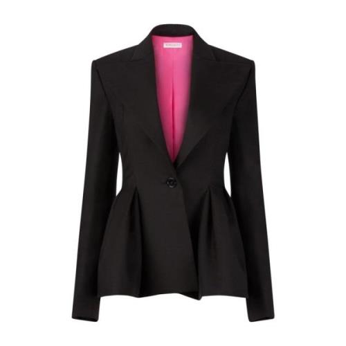 Elegante Wol Peplum Jas Nina Ricci , Black , Dames