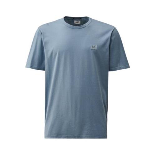 Flint Stone T-shirt Lichtgewicht Katoen C.p. Company , Blue , Heren