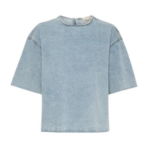 Lichtblauwe Vintage Wash Denim Blouse My Essential Wardrobe , Blue , D...