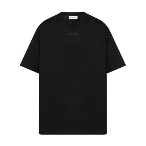 Zwart Katoenen Jersey T-shirt Lanvin , Black , Heren