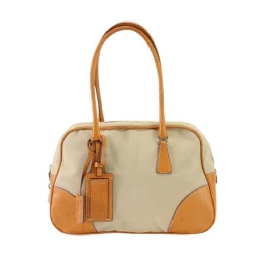 Pre-owned Leather handbags Prada Vintage , Beige , Dames