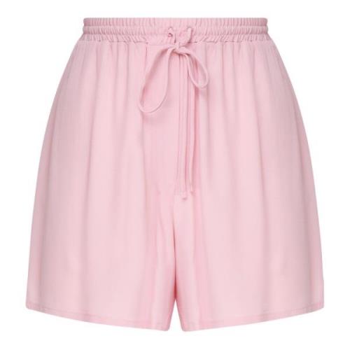 Zijden Blend Elastische Taille Trekkoord Shorts Ottod'Ame , Pink , Dam...