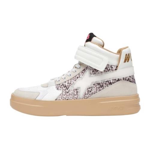 Leather and suede ankle sneakers Q-Uni. W6Yz , White , Dames