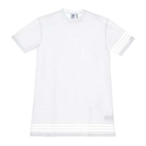 Witte Tee Jurk met Logo Detail Adidas , White , Dames