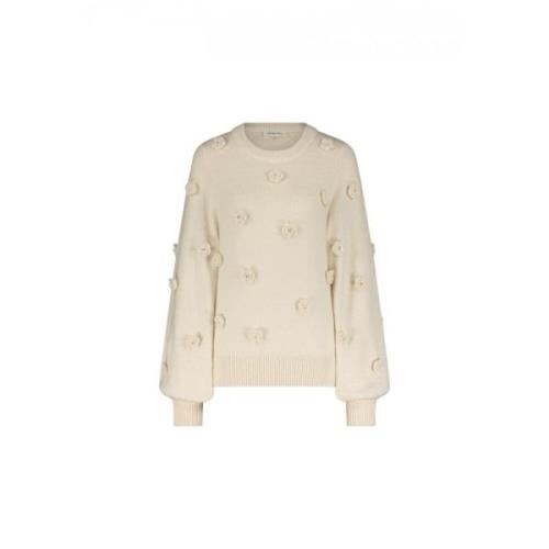 Beige Gebreide Rozen Pullover Fabienne Chapot , Beige , Dames