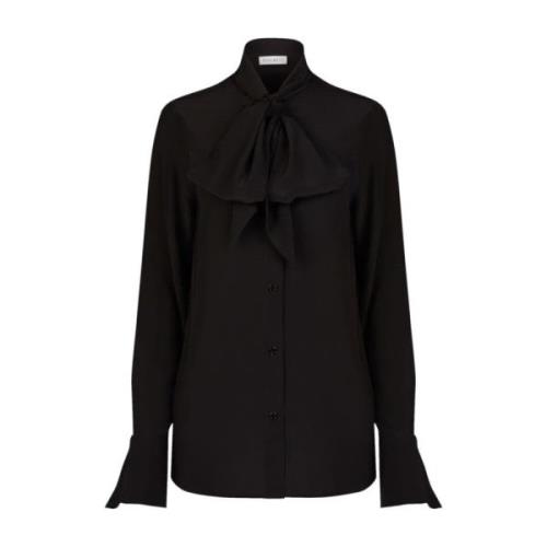 Zwarte Zijden Strik Kraag Blouse Nina Ricci , Black , Dames