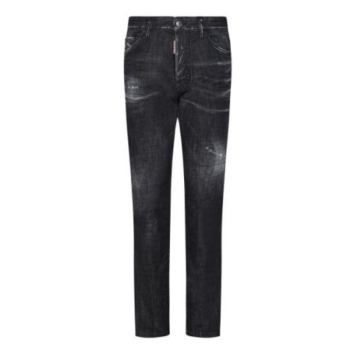 Zwarte Slim-Fit Denim Jeans Dsquared2 , Black , Heren