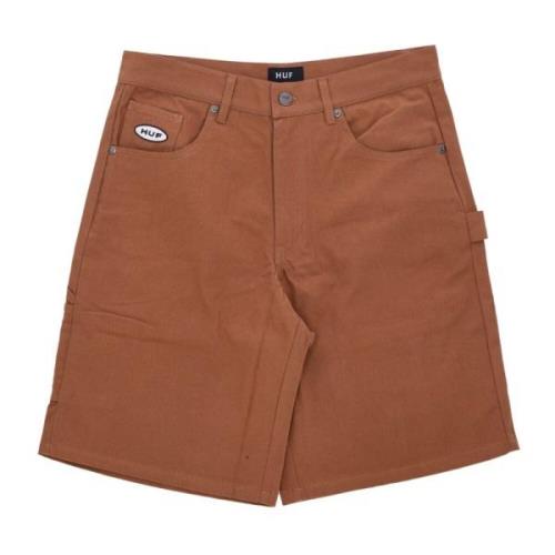 Korte rubberen werkmansbroek HUF , Brown , Heren