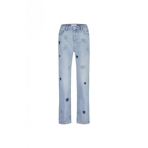 Geborduurde Ster Straight Jeans Fabienne Chapot , Blue , Dames