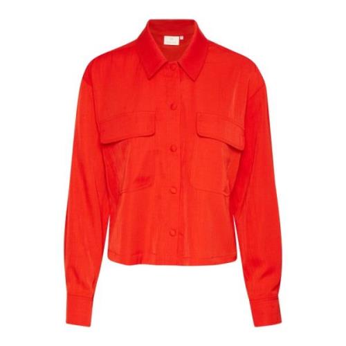 Fiery Red Shirt Blouse Kalogan 10509022 Kaffe , Red , Dames