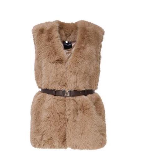 Teddy Bont Vest met Riem Guess , Beige , Dames