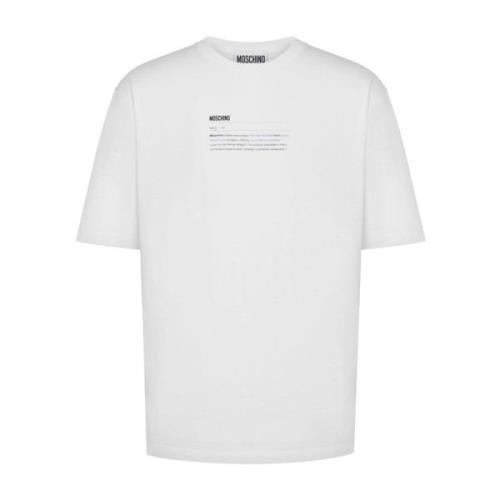 Logo Print Crew Neck T-shirts Moschino , White , Heren