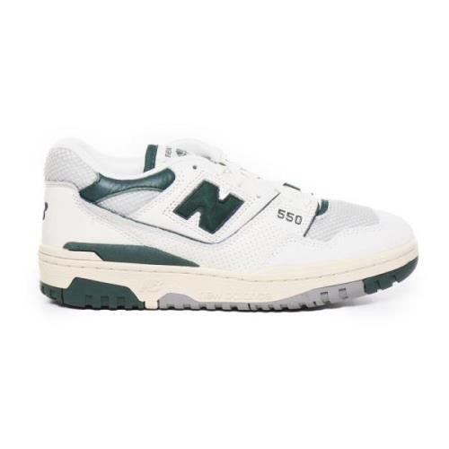 Witte Groene Leren Stoffen Sneakers New Balance , Multicolor , Heren