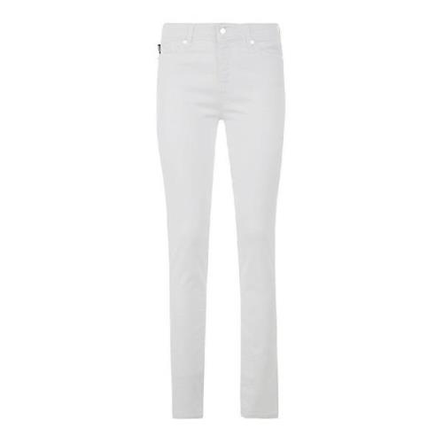 Witte Klassieke Katoenen Jeans Love Moschino , White , Dames