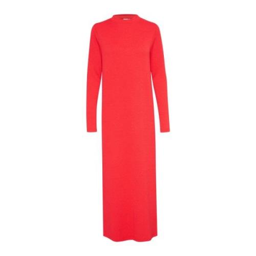 Vurige Rode Pofmouw Jurk Kaffe , Red , Dames