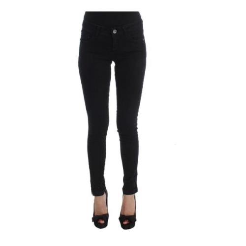 Zwarte Slim Fit Jeans met Logo Costume National , Black , Dames