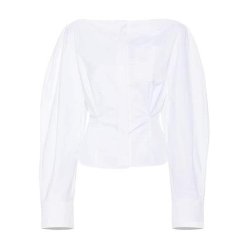 Witte Poplin Boothals Top Jacquemus , White , Dames