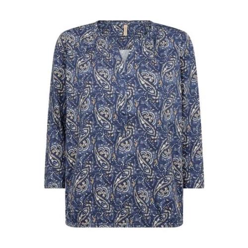 Felicity Blauw Print Top Soyaconcept , Blue , Dames