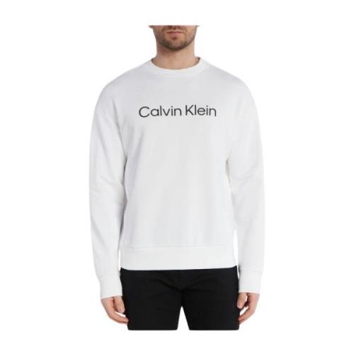 Basis Logo Sweatshirt Calvin Klein , White , Heren